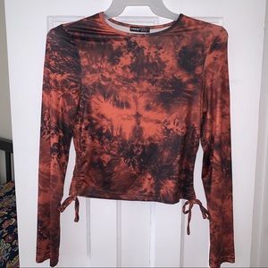 Turquoise adjustable Cropped Top - Size Large.